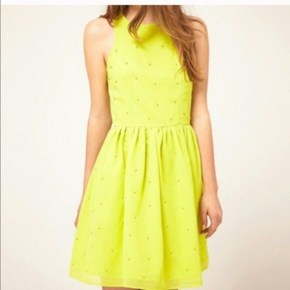 ASOS Lime Green Skater Skirt: US 6 - Picture 1 of 14